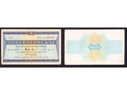 Tuzexová poukázka. 5,- TKčs, 1975/II. Emise VII/a.