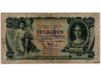 ČESKOSLOVENSKO. 100 korun 1931. Série M. Nov. 23a.