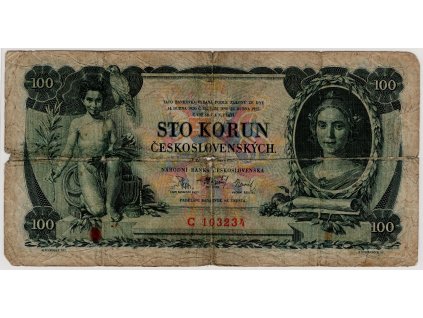 ČESKOSLOVENSKO. 100 korun 1931. Série C. Nov. 23a.