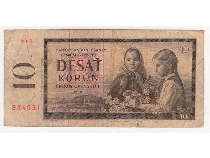 ČESKOSLOVENSKO. 10 korun 1960. Série S 65. Hej. 97c.