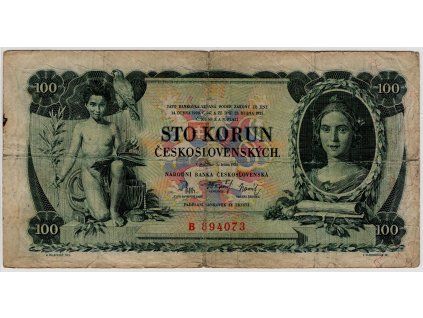 ČESKOSLOVENSKO. 100 korun 1931. Série B. Nov. 23a.