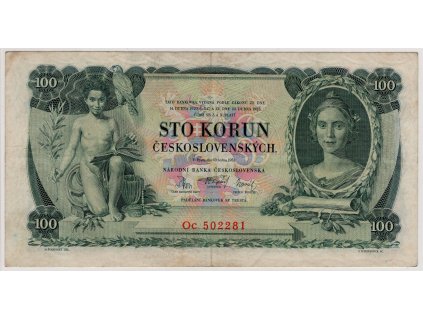 ČESKOSLOVENSKO. 100 korun 1931. Série Oc. Nov. 23c.