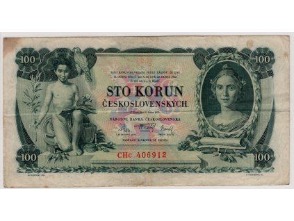 ČESKOSLOVENSKO. 100 korun 1931. Série CHc. Nov. 23c.