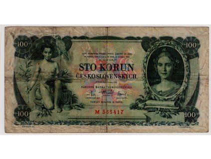 ČESKOSLOVENSKO. 100 korun 1931. Série M. Nov. 23a.