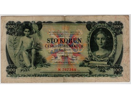 ČESKOSLOVENSKO. 100 korun 1931. Série N. Nov. 23a.