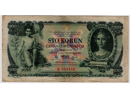 ČESKOSLOVENSKO. 100 korun 1931. Série H. Nov. 23a.