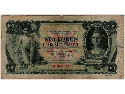ČESKOSLOVENSKO. 100 korun 1931. Série M. Nov. 23a.