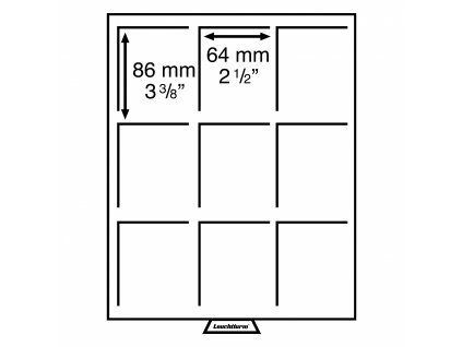 Box XL, s 9 poli o rozměru 86×63 mm, kouřová barva