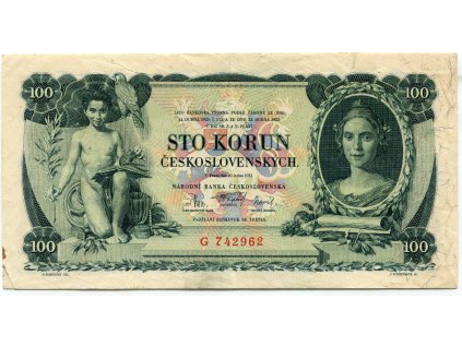 ČESKOSLOVENSKO. 100 korun 1931. Série G. Nov. 23a.