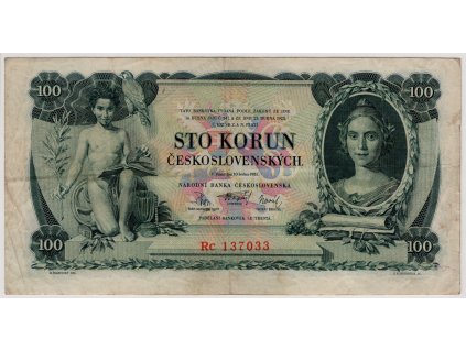 ČESKOSLOVENSKO. 100 korun 1931. Série Rc. Nov. 23c.