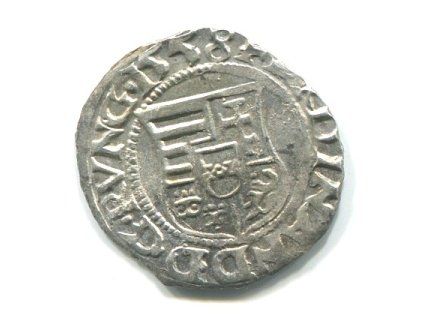 UHRY. Ferdinand I. Denár 1558/KB.