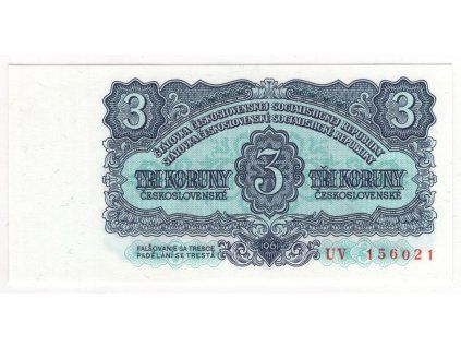 ČESKOSLOVENSKO. 3 koruny 1961. Série UV. Hej. 98.