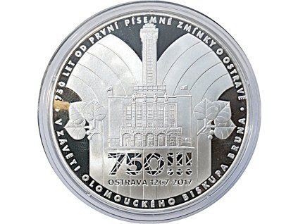 ostrava 2017 ag 9991000 4200 g proof autorsky odrazek ar medaila cr